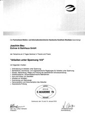 Arbeiten unter Spannung 1kV